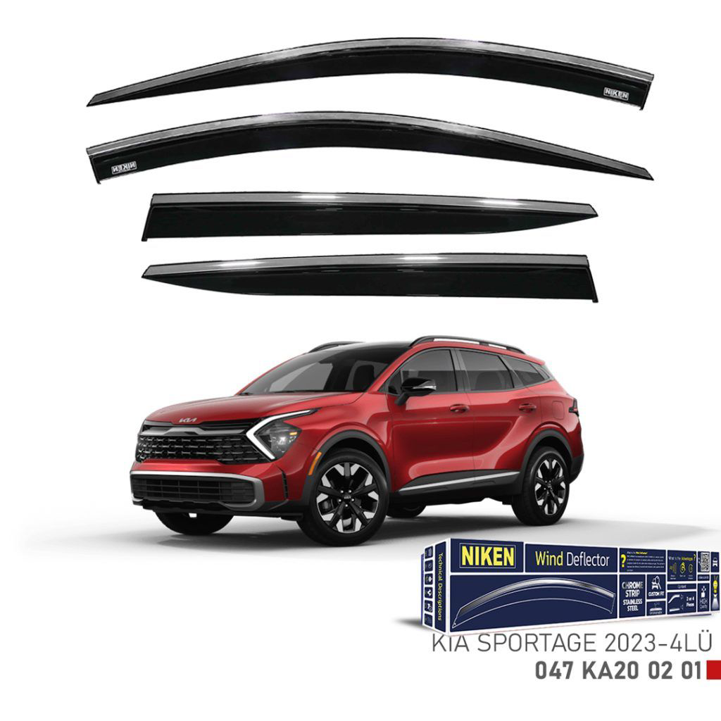 Drs Tuning Niken Kia Uyumlu Sportage -2023 Kromlu Cam Rüzgarlığı 4Lü Parça