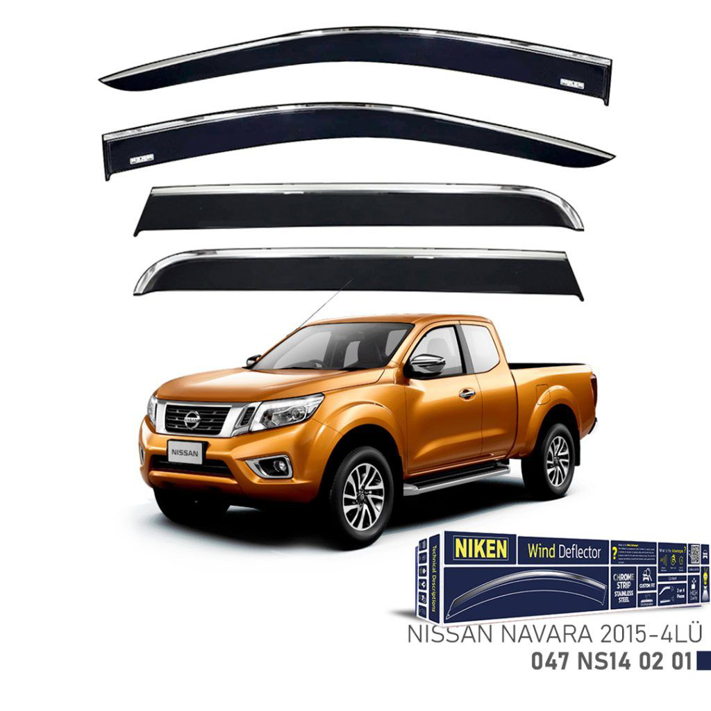 Drs Tuning Niken Nissan Uyumlu Navara -2015 Kromlu Cam Rüzgarlığı 4Lü Parça