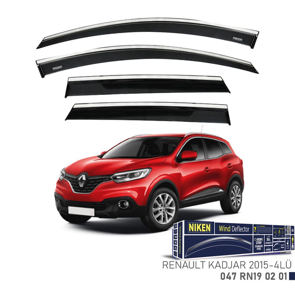 Niken Renault Uyumlu Kadjar 2015 - 2019 Kromlu Cam Rüzgarlığı 4'L