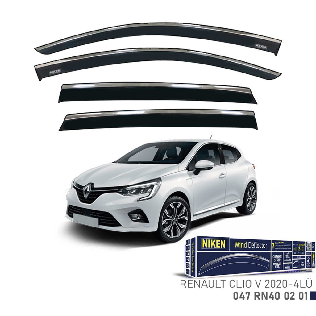 Drs Tuning Niken Renault Uyumlu Clio 5 -2020 Kromlu Cam Rüzgarliği 4Lü Parça