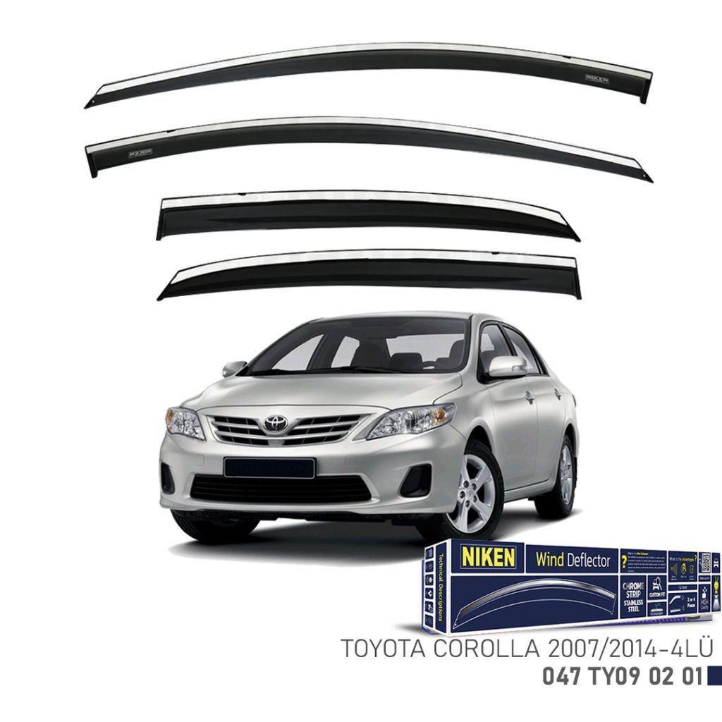 Niken Toyota Uyumlu Corolla 2007-2014 Kromlu Cam Rüzgarlığı 4Lü P