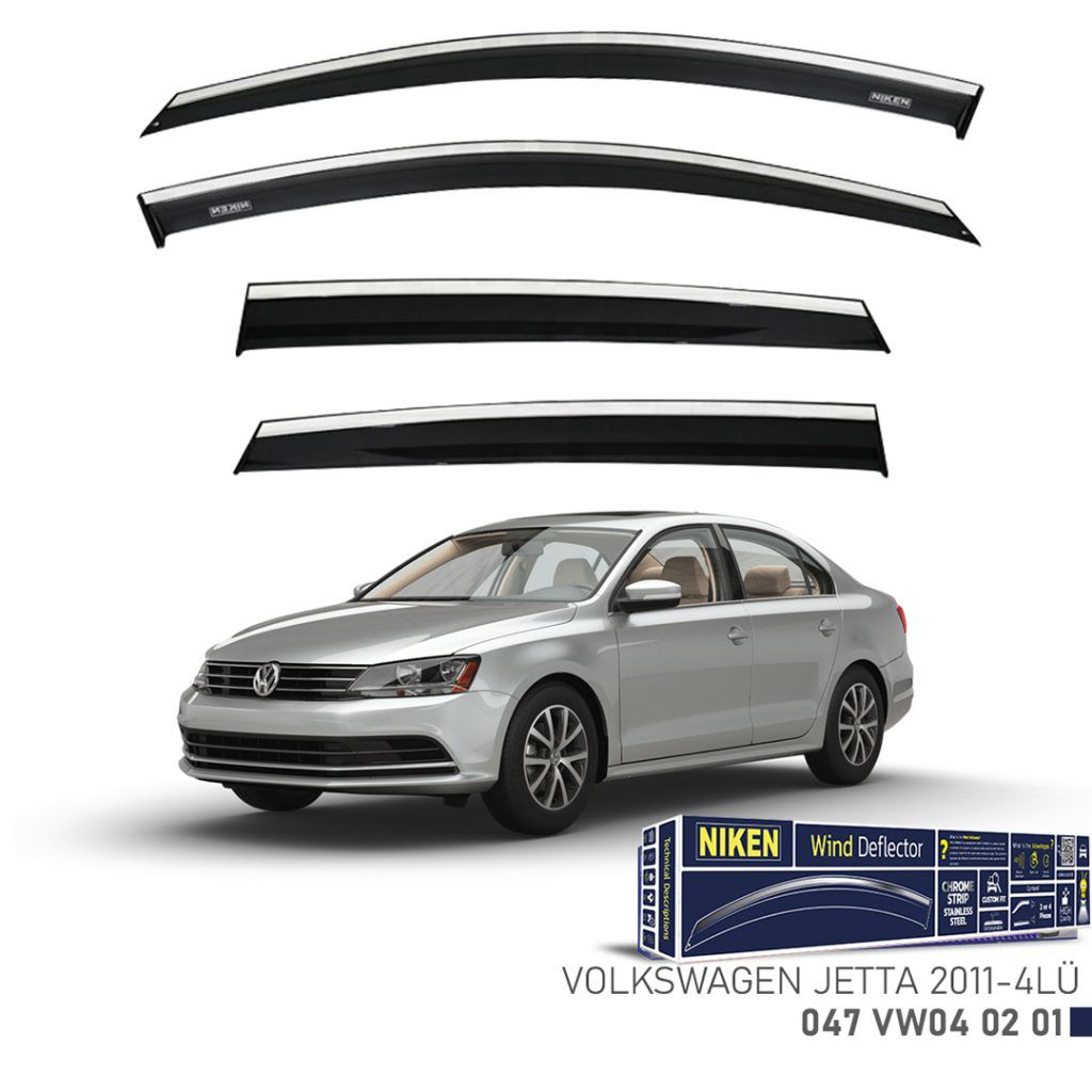 Niken Volkswagen Uyumlu Jetta -2011 Kromlu Cam Rüzgarlığı 4Lü Par