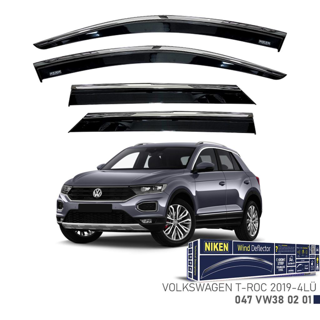 Niken Volkswagen Uyumlu T-Roc -2019 Kromlu Cam Rüzgarlığı 4Lü Par