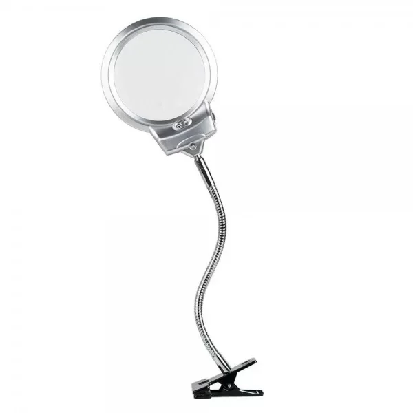 Nikula-2.5X130 MM 5X24 MM LED Aydınlatmalı Büyüteç,Masa üstü Metal Hortum Mandallı-MG15124-C ( Lisinya )
