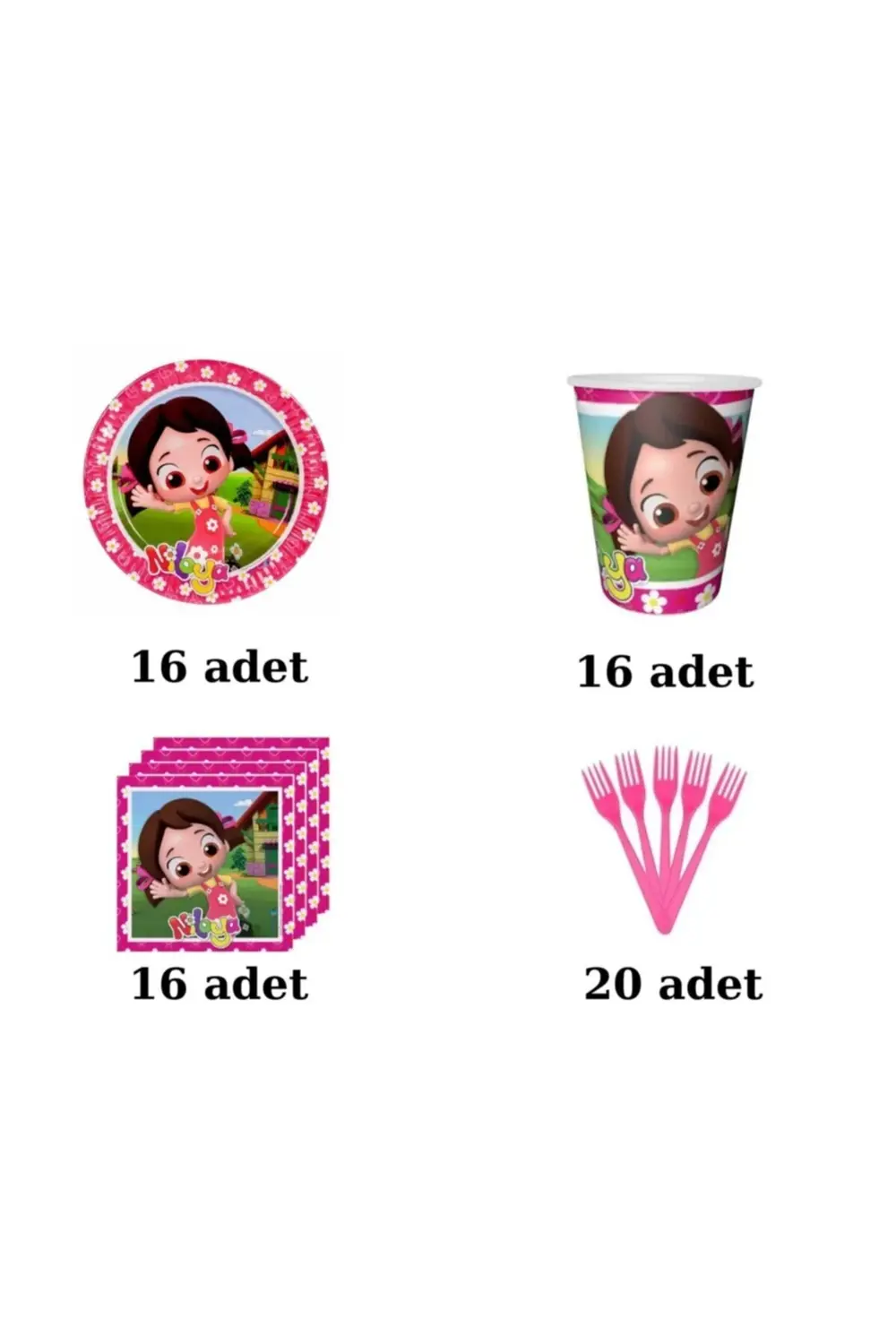Niloya Doğum Günü Parti Seti 16 Kişilik