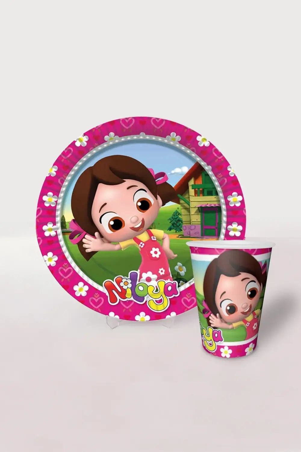 Niloya Karton Tabak Ve Bardak Set 8li