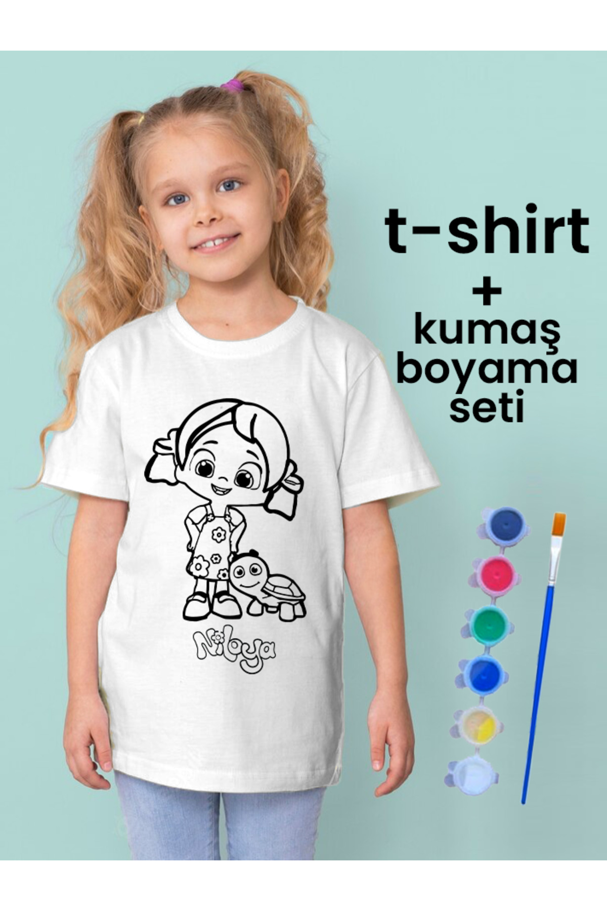 Niloya Tişört Boyama Seti – Çocuk Full Set Fırçalı, Kreatif Elbis