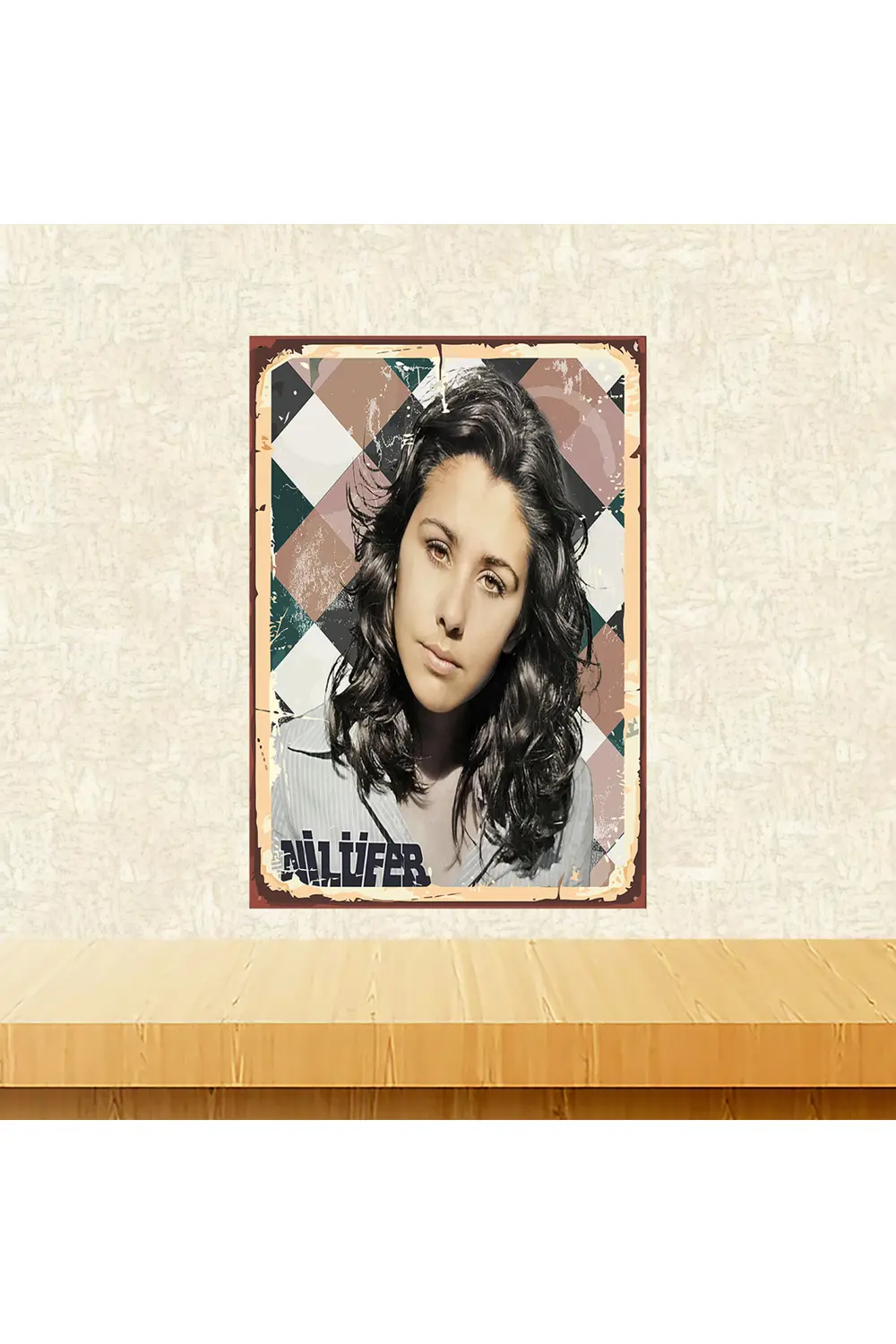 Nilüfer Temalı 20 x 30 CM MDF Ahşap Duvar Tablosu Arkasından Yapı