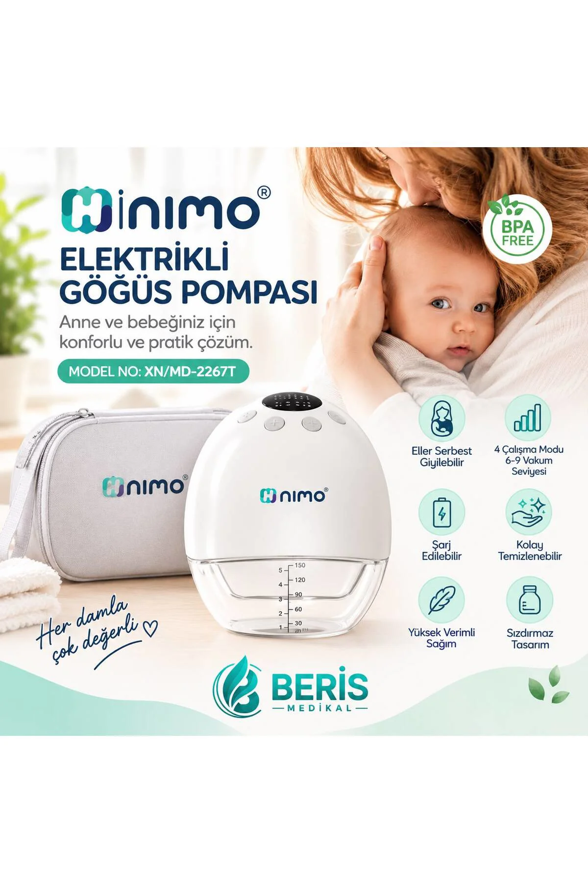 NİMO Elektrikli Göğüs Pompası XN/MD-2267T