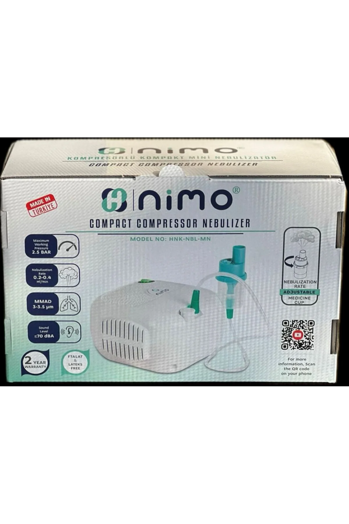 NİMO Kompresörlü Compact Mini Nebülizatör (HNK-NBL-MN) NİMO Kompresörlü Compact Mini Nebülizatör (HNK-NBL-MN)