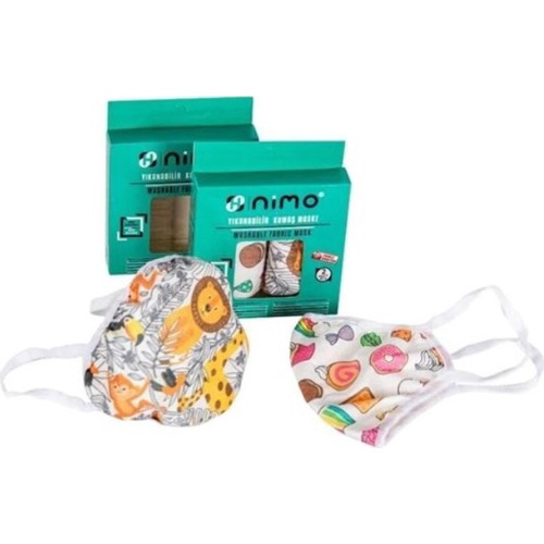 Nimo Yıkanabilir Kumaş Çocuk Maskesi 2Li