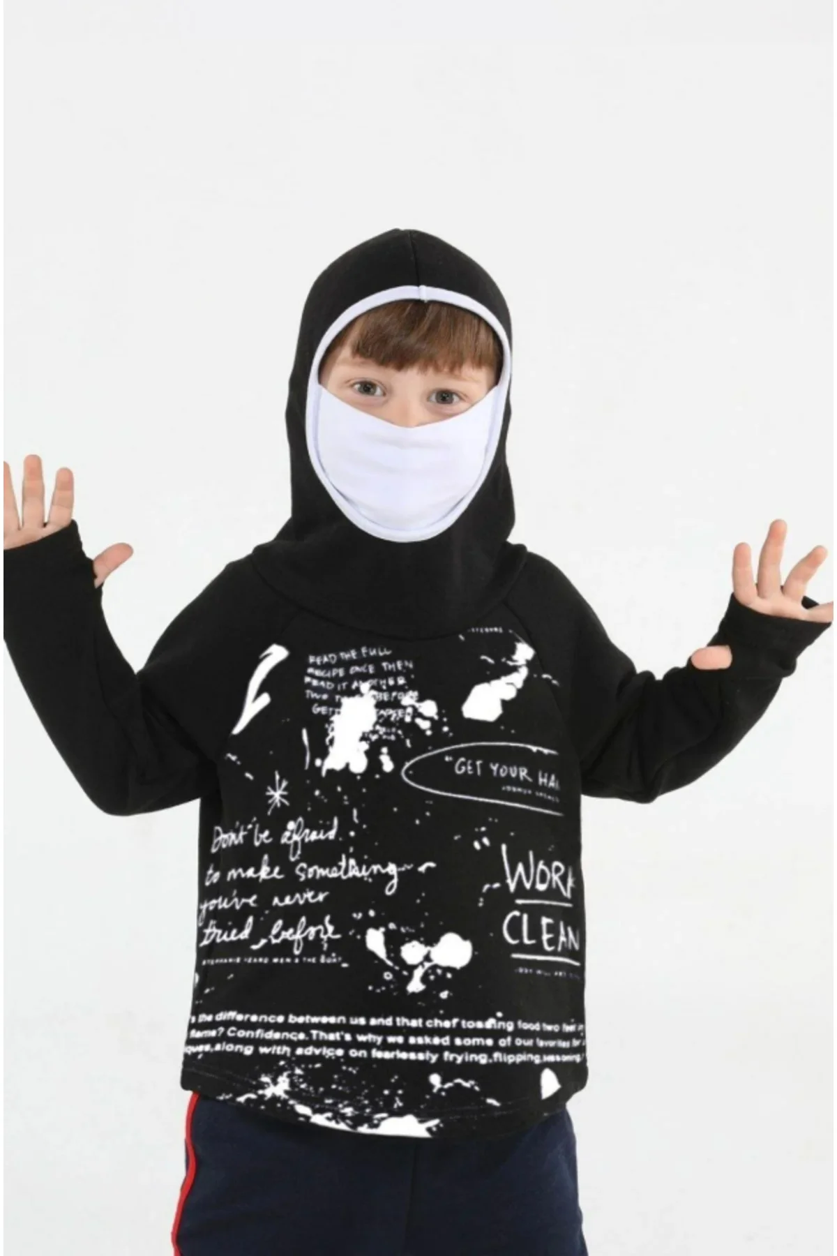 Ninja Casa Baskılı Siyah Unisex Sweatshirt BN-069-MestrendTR-MestrendTR Ninja Casa Baskılı Siyah Unisex Sweatshirt BN-069-MestrendTR-MestrendTR