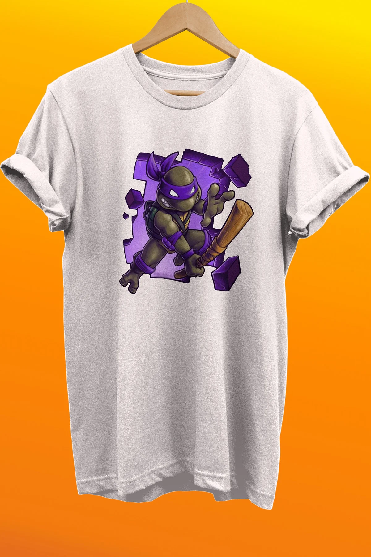 Ninja Kaplumbağalar Donatello Baskılı %100 Pamuk Basic T-shirt No