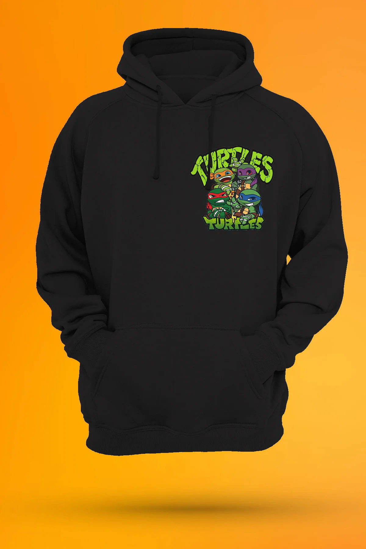 Ninja Turtles Baskılı 3ipl. Şardonlu, Kalın (600 GR.), Içi Polar, Kapüşonlu Sweatshirt