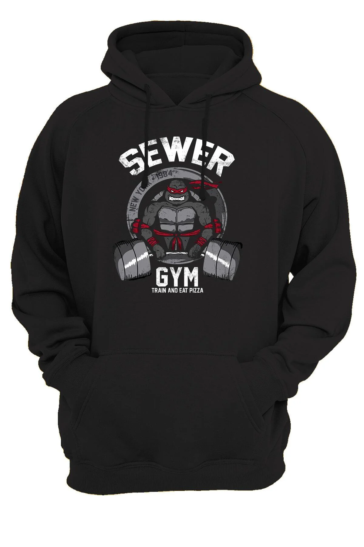 Ninja Turtles Gym Baskılı Fermuarsız Kapüşonlu Sweatshirt Hoodie