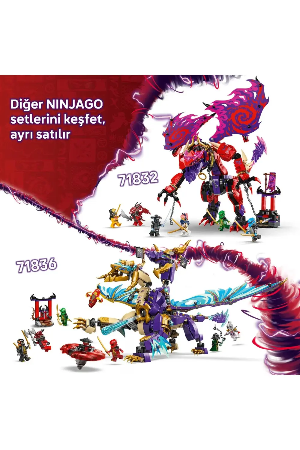 ® NINJAGO® Odak Ark Ejderhası 71836 - 9+ Yaratıcı Oyuncak Yapım S