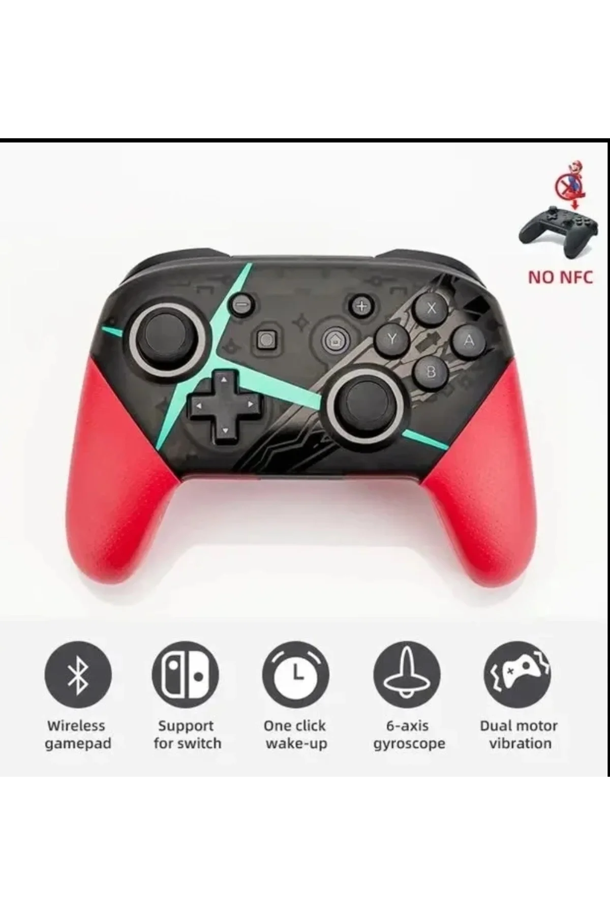 Nintendo Switch uyumlu kırmızı bluetooth joystick kablosuz oyun kolu - Garantisiz Garanti Süresi