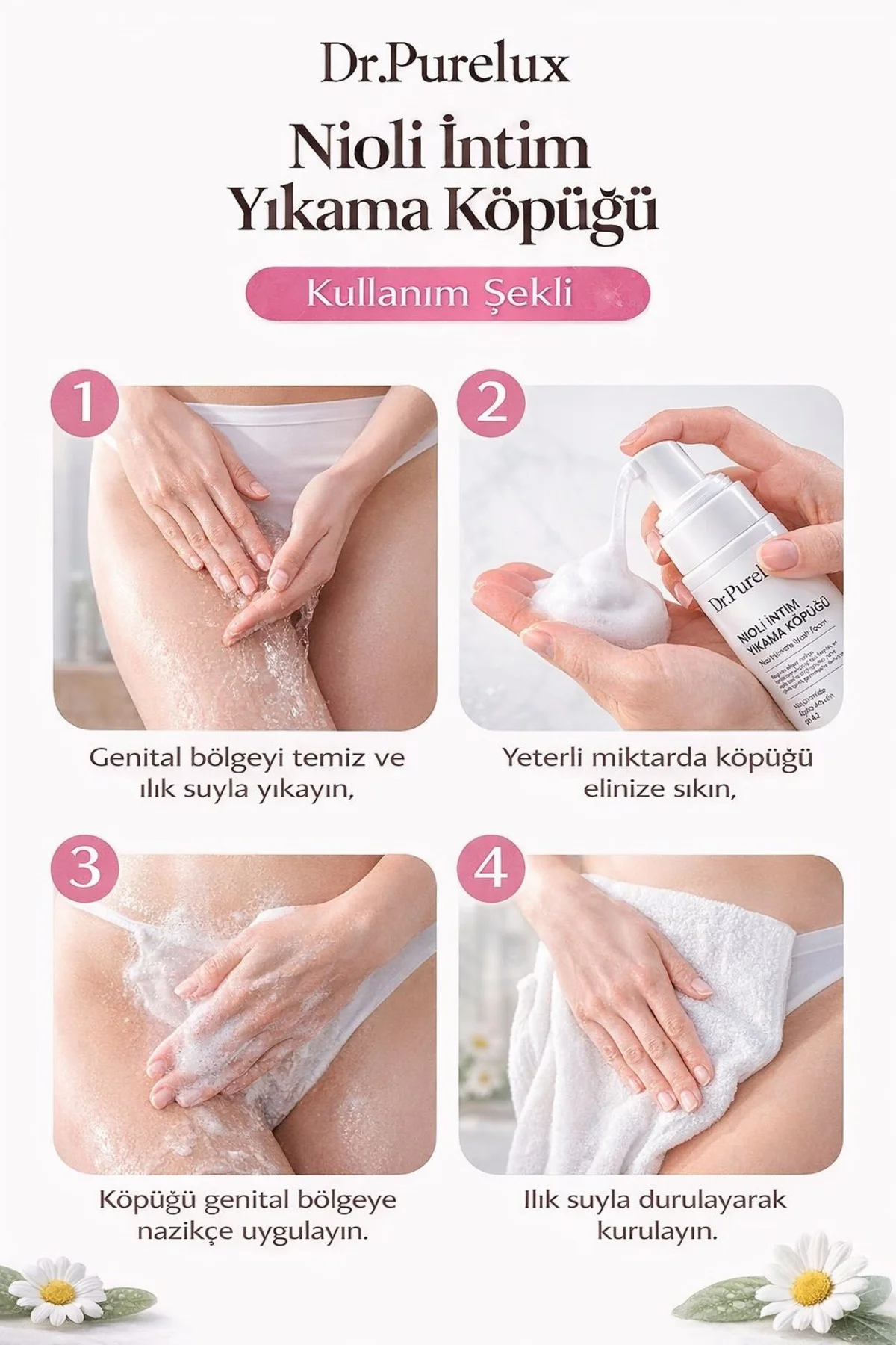 Nioli İntim Yıkama Köpüğü 150 ml| Genital Bölge Ton Eşitleyici Ko