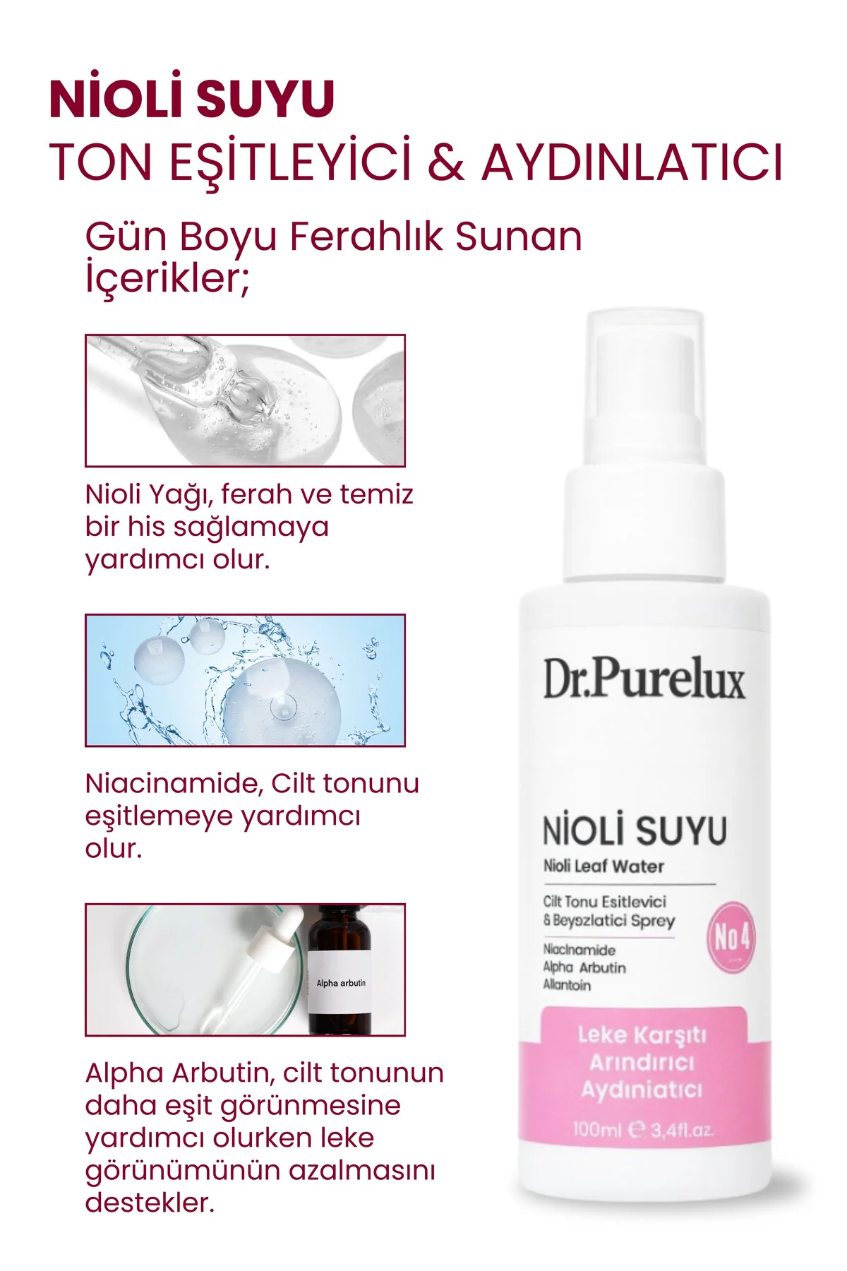 Nioli Suyu İntim Bakım Spreyi – Ton Eşitleyici & Leke Karşıtı I A