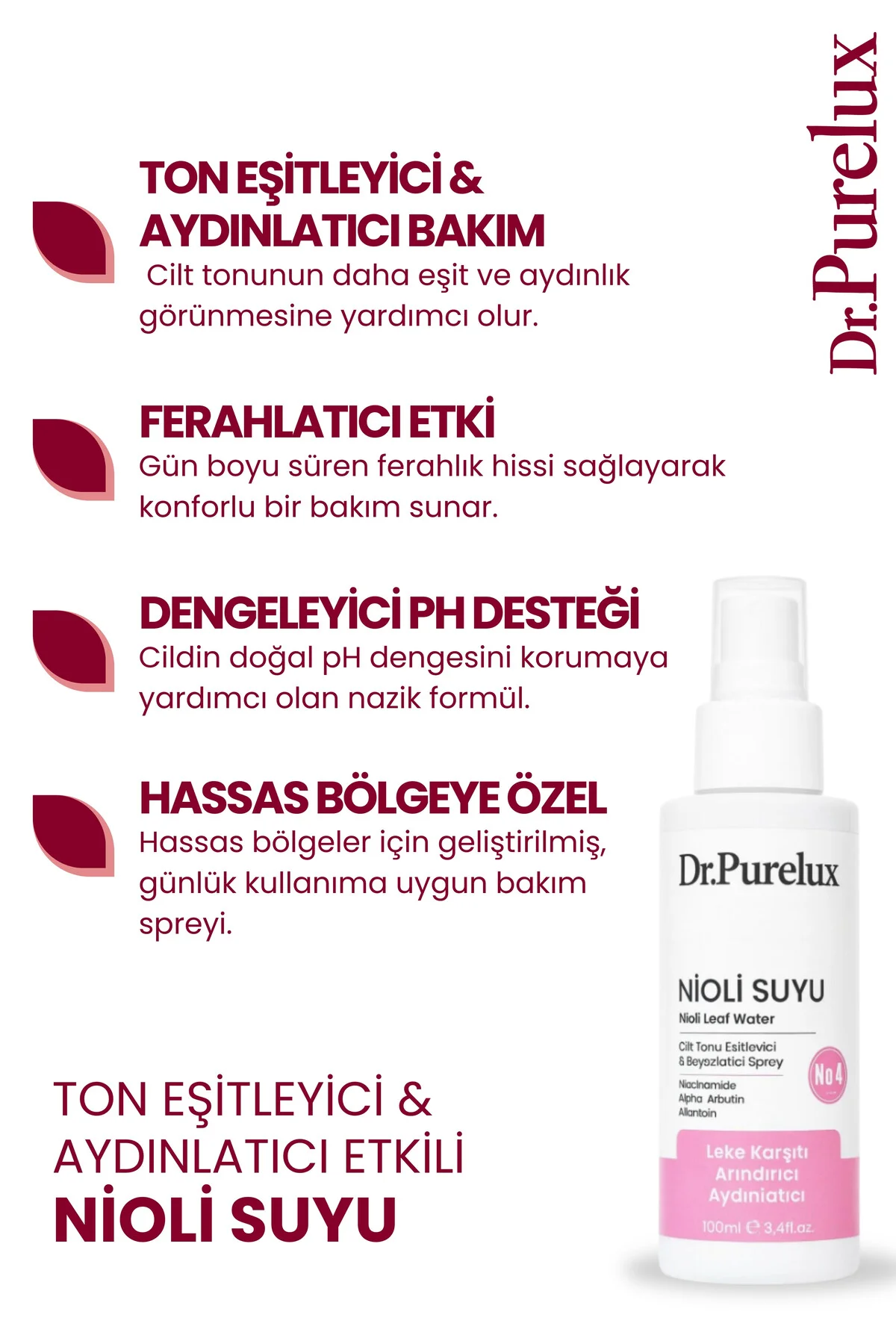 Nioli Suyu İntim Bakım Spreyi – Ton Eşitleyici & Leke Karşıtı I A