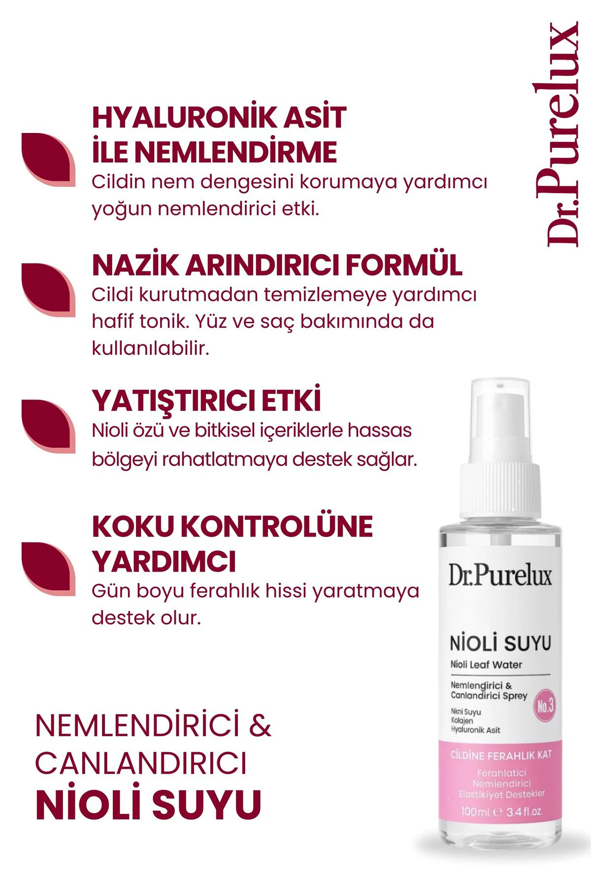 Nioli Suyu – İntim Genital Koku Önleyici-Arındırıcı+Yatıştırıcı+H