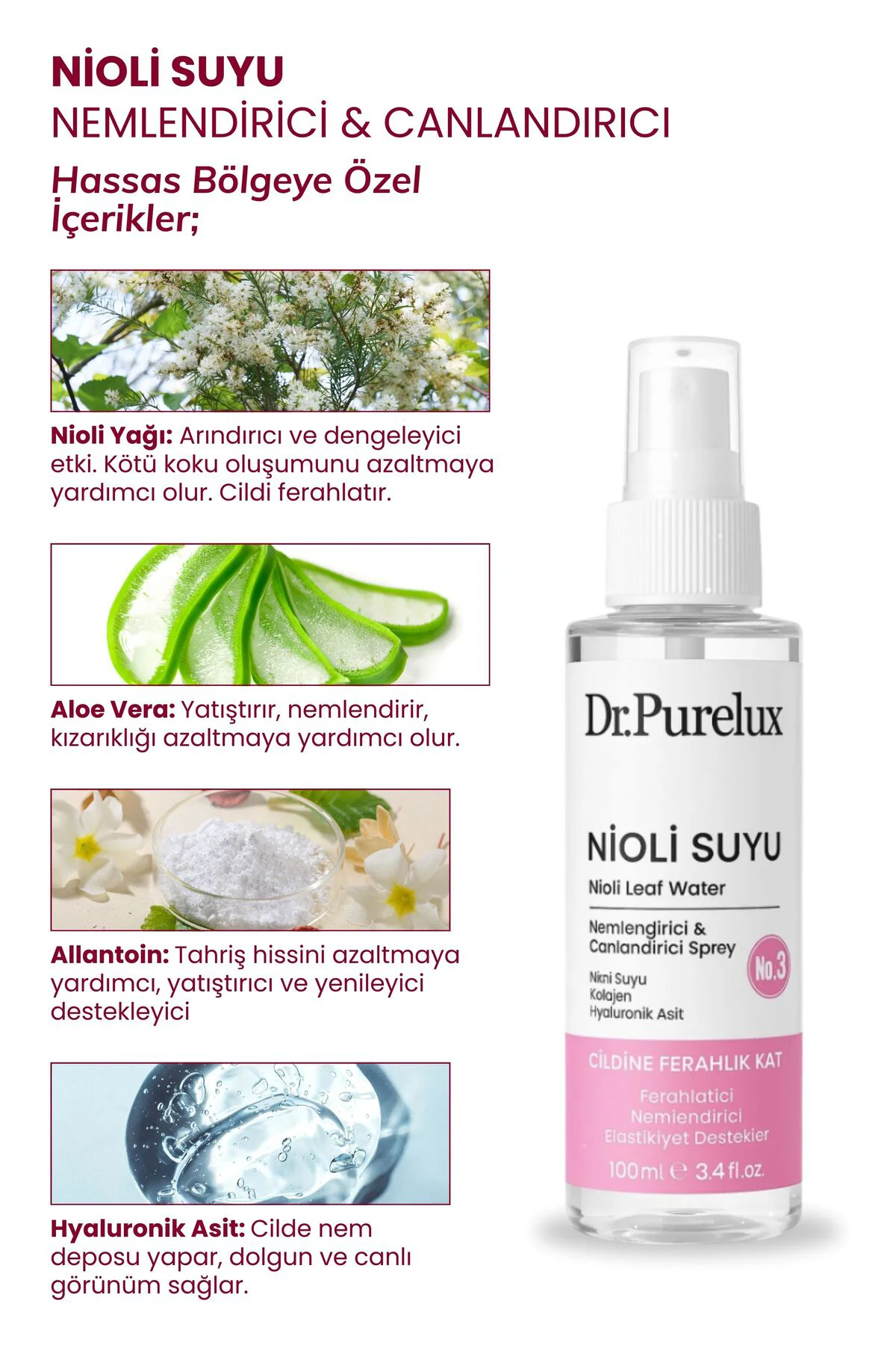 Nioli Suyu – İntim Genital Koku Önleyici-Arındırıcı+Yatıştırıcı+H