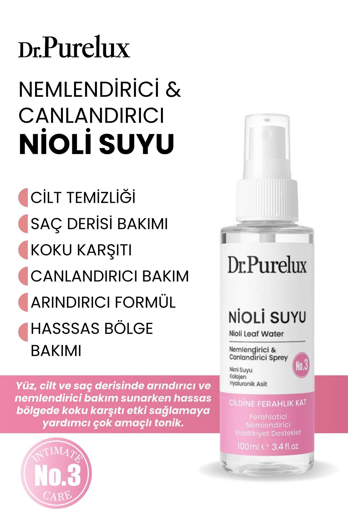 Nioli Suyu – İntim Genital Koku Önleyici-Arındırıcı+Yatıştırıcı+H