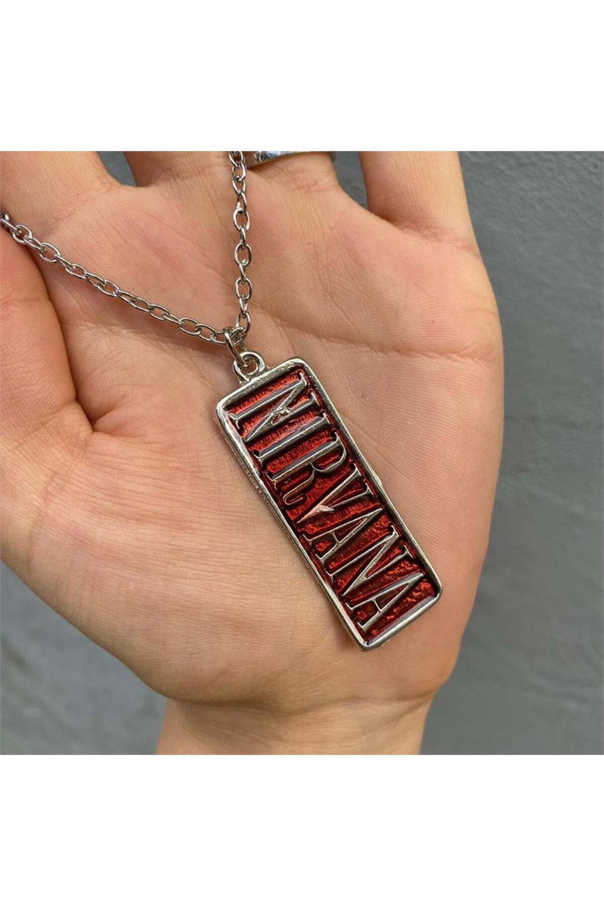 Nirvana Logo Kırmızı Kolye