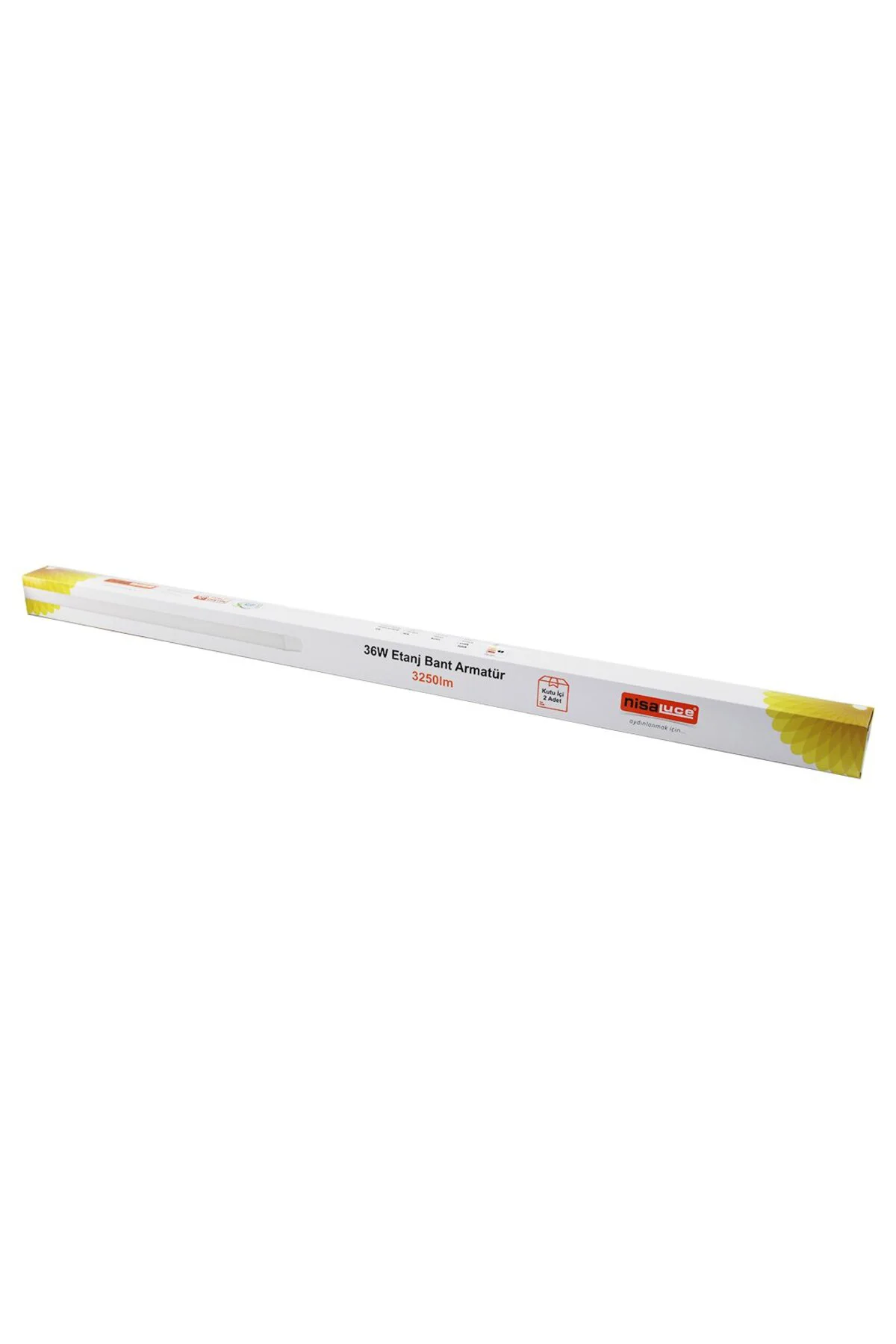 NİSALUCE EAMP-082/1 2PCS 36W - 120CM LED ETANJ BANT ARMATÜR LAMBA AMPUL BEYAZ - 6500K 3250LÜMEN MON