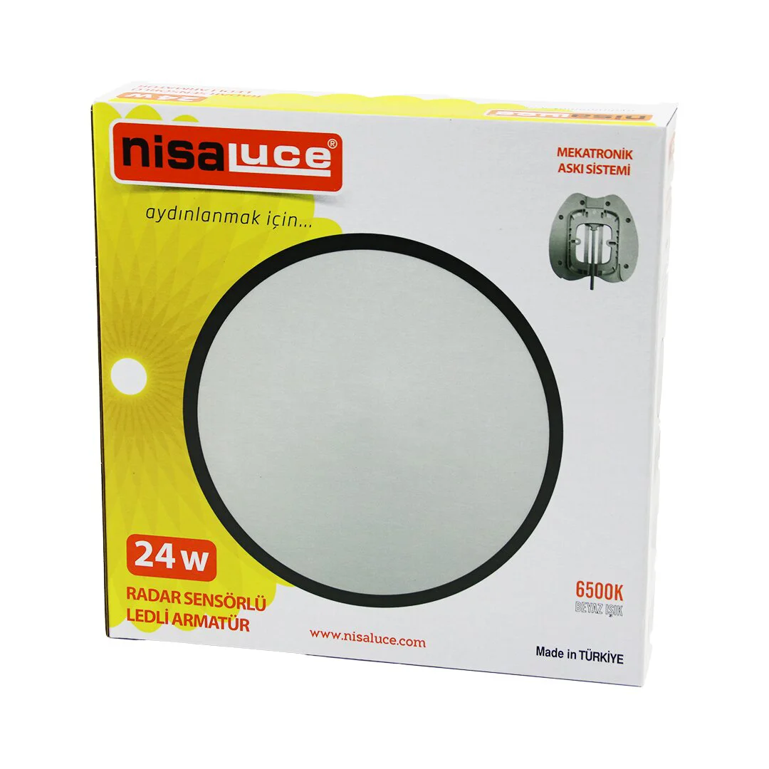 NİSALUCE EAMP-106/B 24W RADAR SENSÖRLÜ LEDLİ ARMATÜR BEYAZ ÇERÇEVE MEKATRONİK ASKI SİSTEMİ 6500K - 2160Lm Fiyatı, Yorumları ve Özellikleri