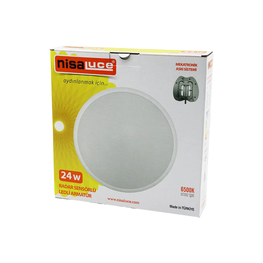 NİSALUCE EAMP-106/B 24W SENSÖRLÜ LEDLİ ARMATÜR BEYAZ ÇERÇEVE MEKATRONİK ASKI SİSTEMİ 6500K - 2160Lm NİSALUCE EAMP-106/B 24W SENSÖRLÜ LEDLİ ARMATÜR BEYAZ ÇERÇEVE MEKATRONİK ASKI SİSTEMİ 6500K - 2160Lm