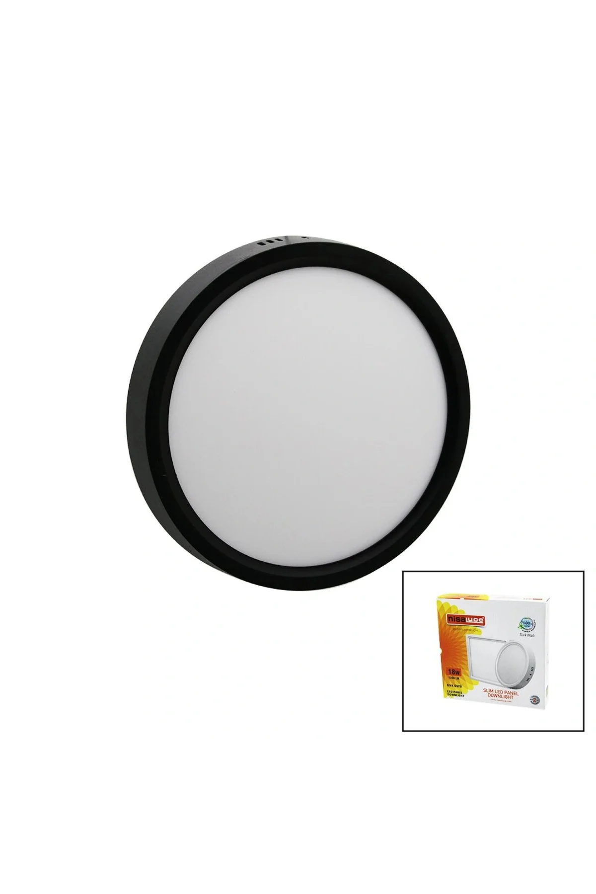 NİSALUCE EPL-18SÜ 18W SİYAH METAL KASA SIVA ÜSTÜ YUVARLAK LED SLİ
