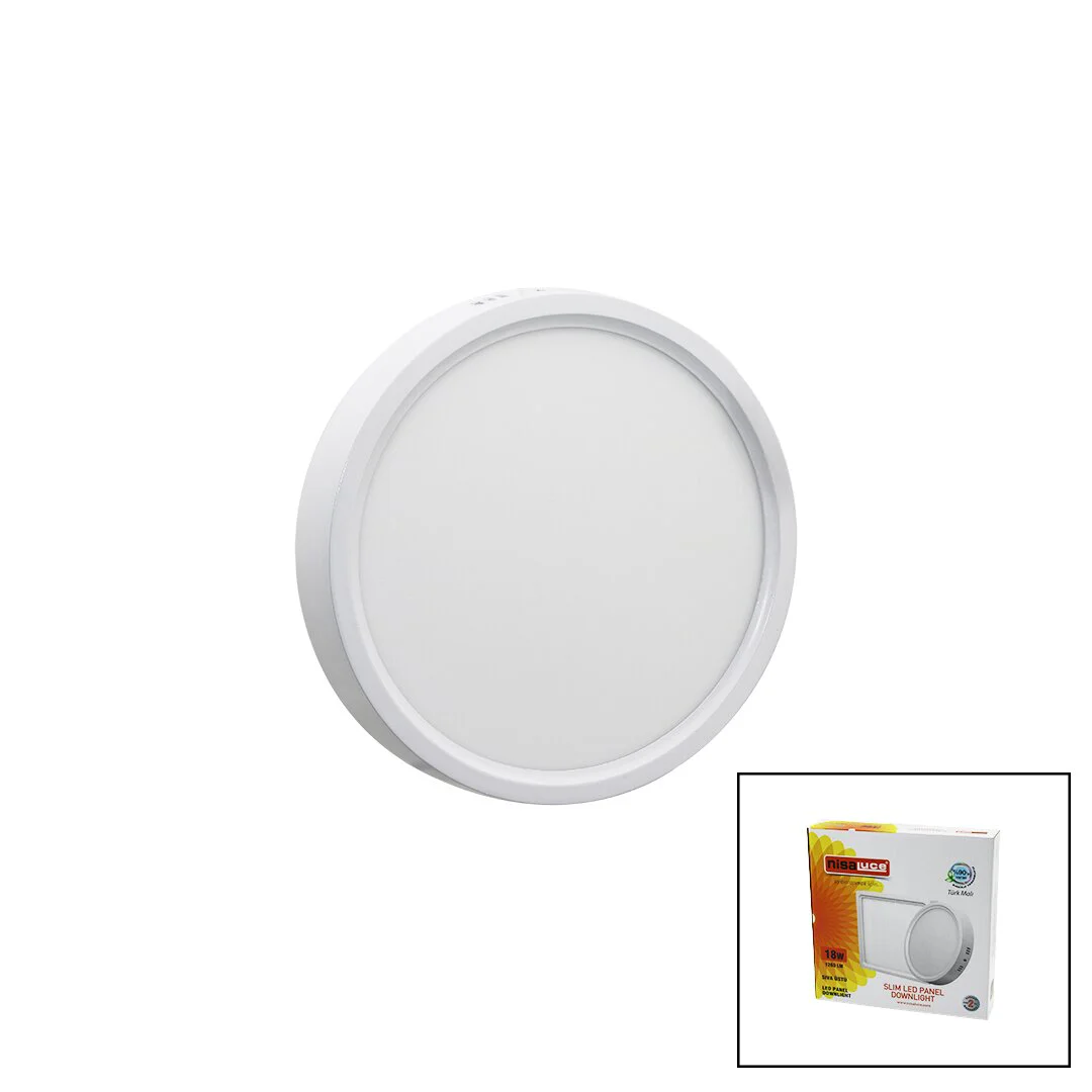 Nisaluce EPL-18SÜ 18W Beyaz Metal Kasa Sıva Üstü Yuvarlak Led Slim Panel 1260LM BEYAZ=6500K 30.000 Saat Ömür Nisaluce EPL-18SÜ 18W Beyaz Metal Kasa Sıva Üstü Yuvarlak Led Slim Panel 1260LM BEYAZ=6500K 30.000 Saat Ömür