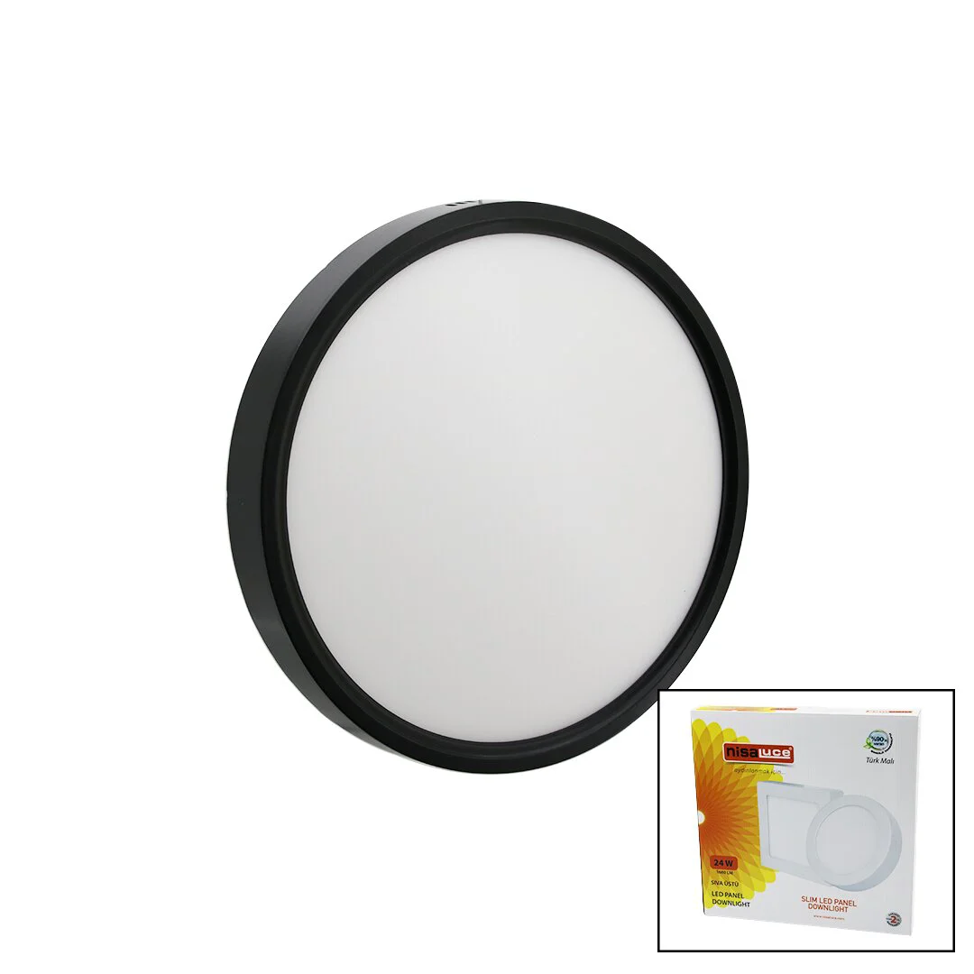 Nisaluce EPL-24SÜ/S 24W Siyah Metal Kasa Sıva Üstü Yuvarlak Led Slim Panel 1680LM BEYAZ=6500K 30.000 Saat Ömür Fiyatı, Yorumları ve Özellikleri