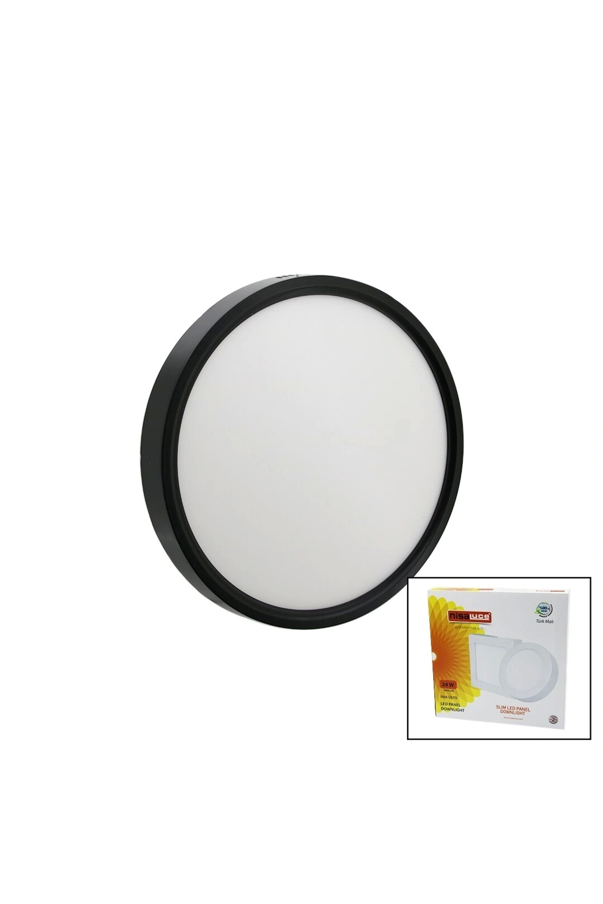 Shopwave Nisaluce Epl-24Sü/S 24W Siyah Metal Kasa Siva Üstü Yuvarlak Led S