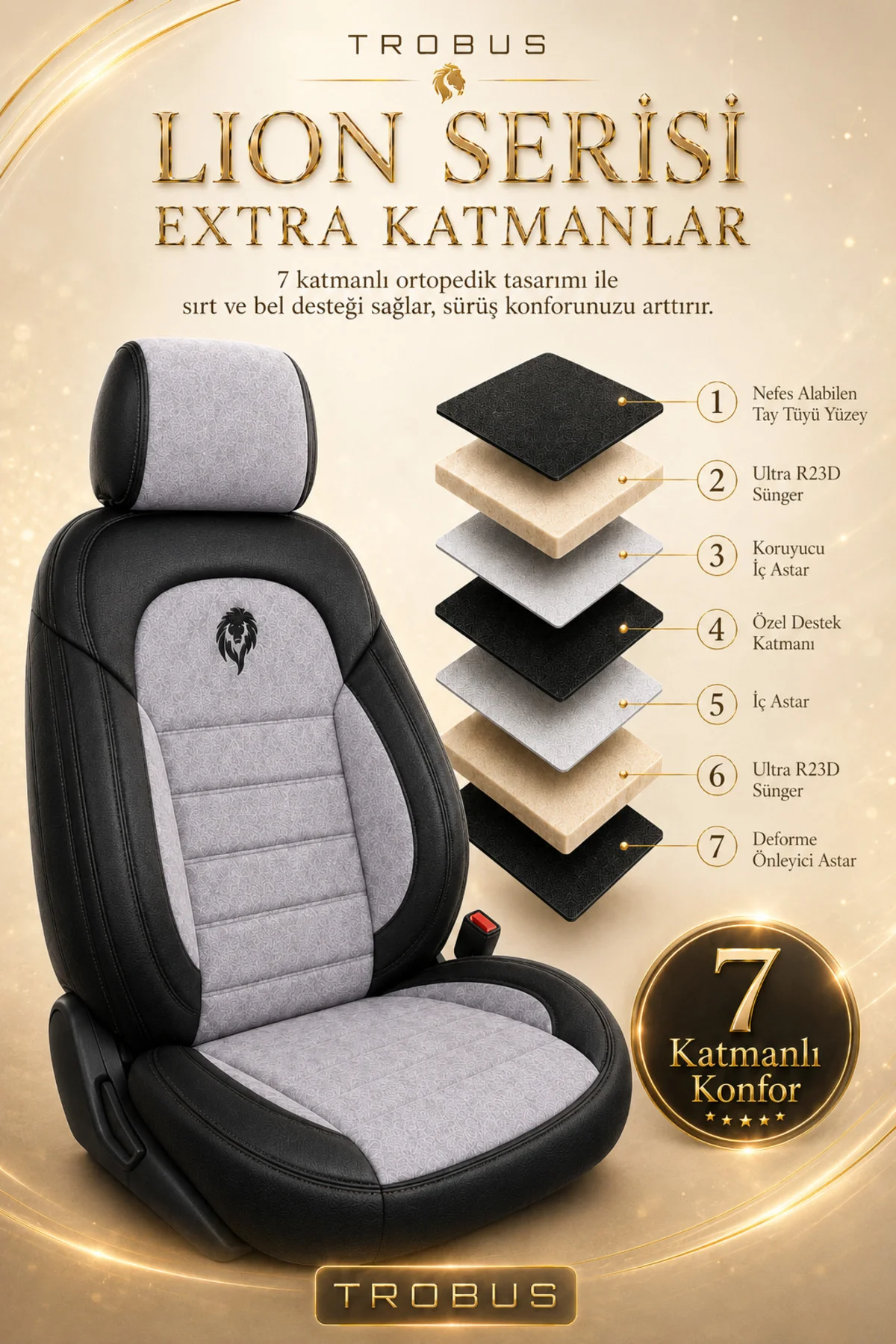 Nissan Almera 2001-2008 Uyumlu Lion Serisi Tay Tüyü Gri Siyah Premium Koltuk Kılıfı Fiyatı, Yorumları ve Özellikleri