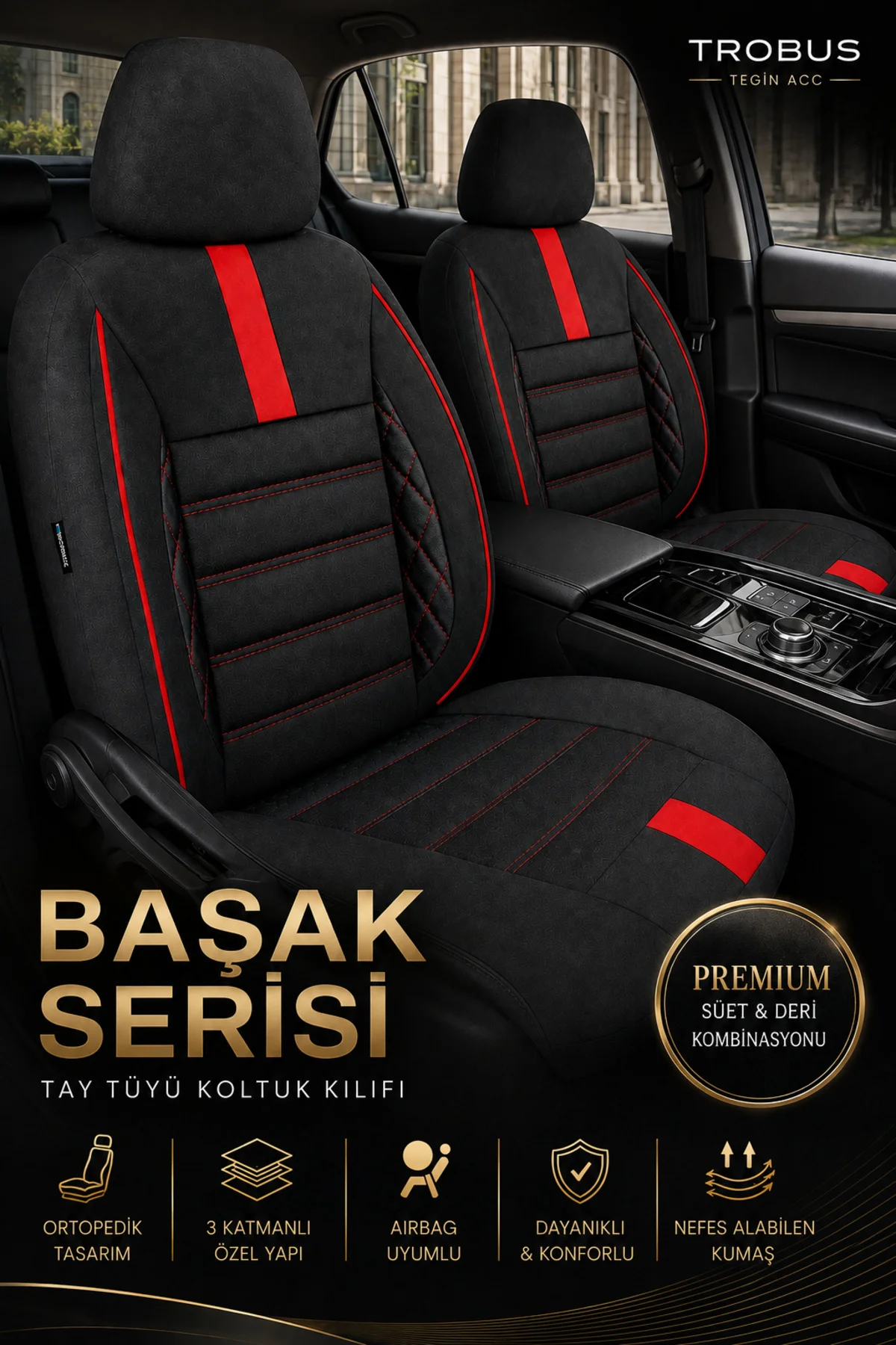 Nissan Almera Hatchback 2001-2008  Aracınıza Uyumlu Kırmızı Başak Serisi Tay Tüyü