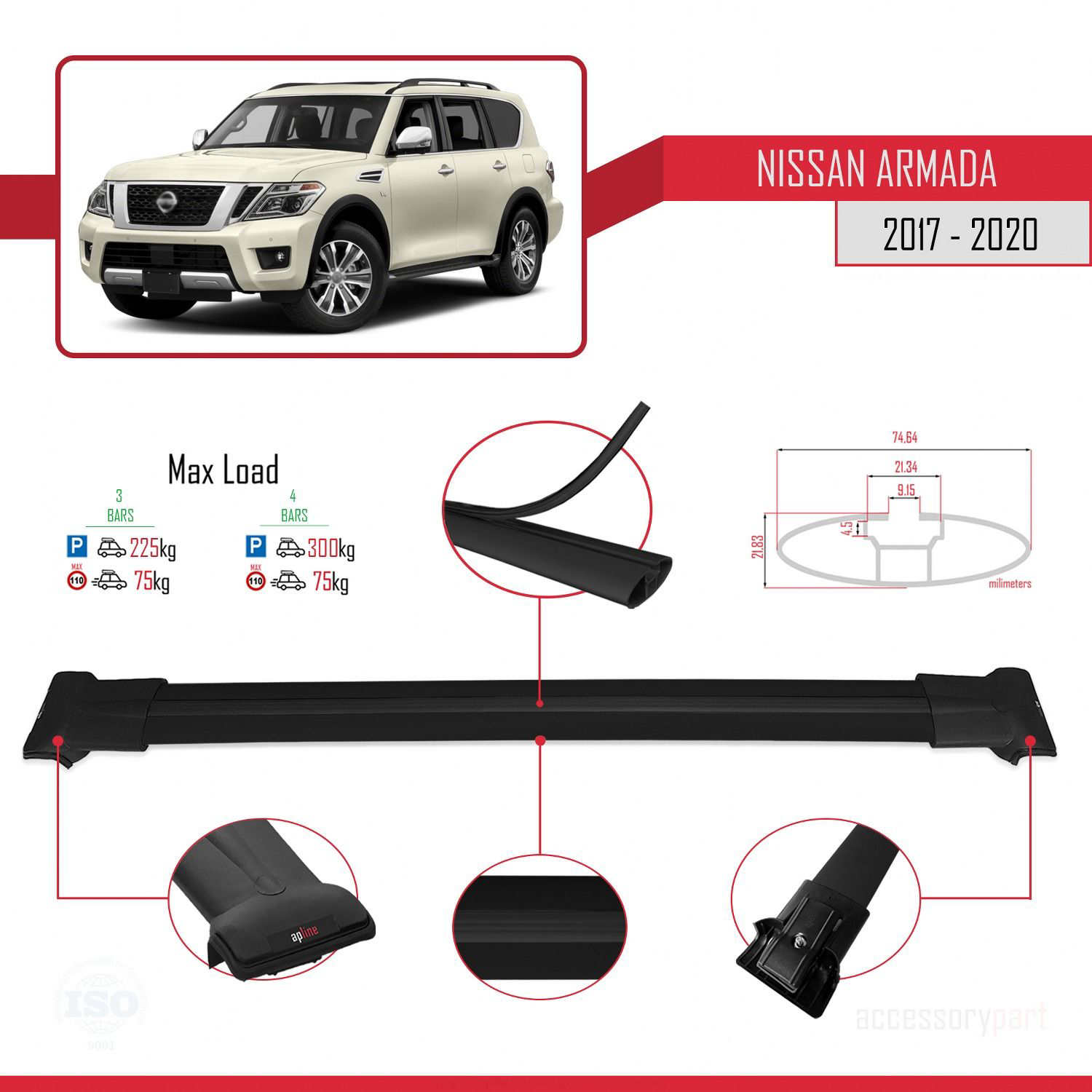 Nissan Armada Y62 2017-2020 Arası ile uyumlu FLY Model Ara Atkı T