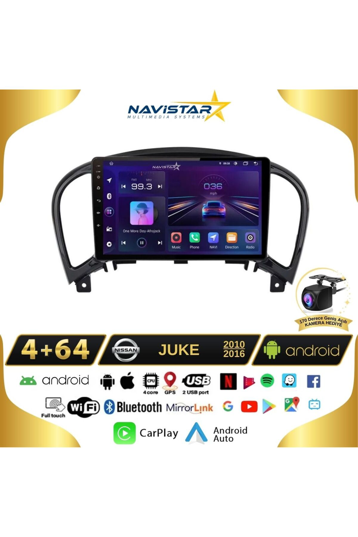 Nissan Juke 2010-2014 Model 4gb 64gb Android 13 Kablosuz Carplay Nissan Juke 2010-2014 Model 4gb 64gb Android 13 Kablosuz Carplay
