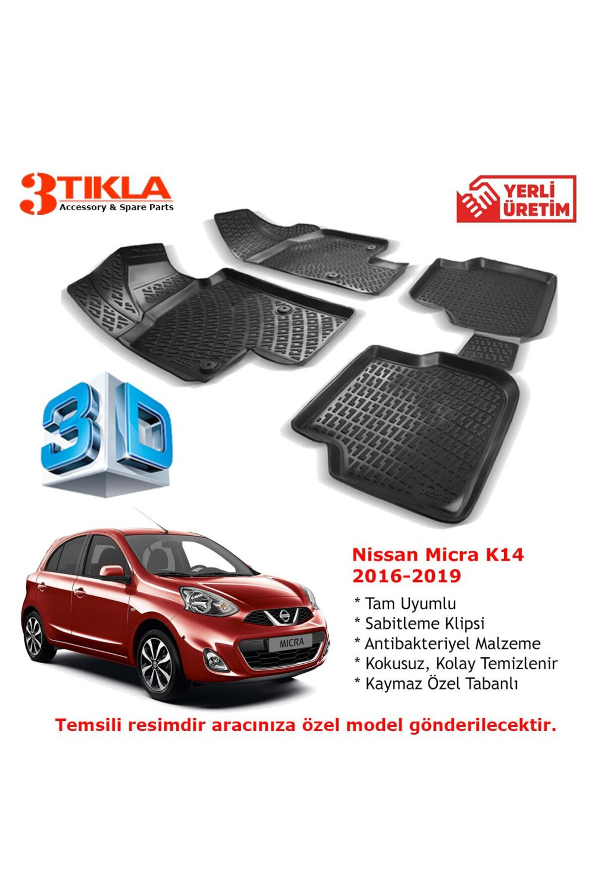 Nissan Micra K14 2016-2019 Premium 3D Havuzlu Paspas Seti Fiyatı, Yorumları ve Özellikleri