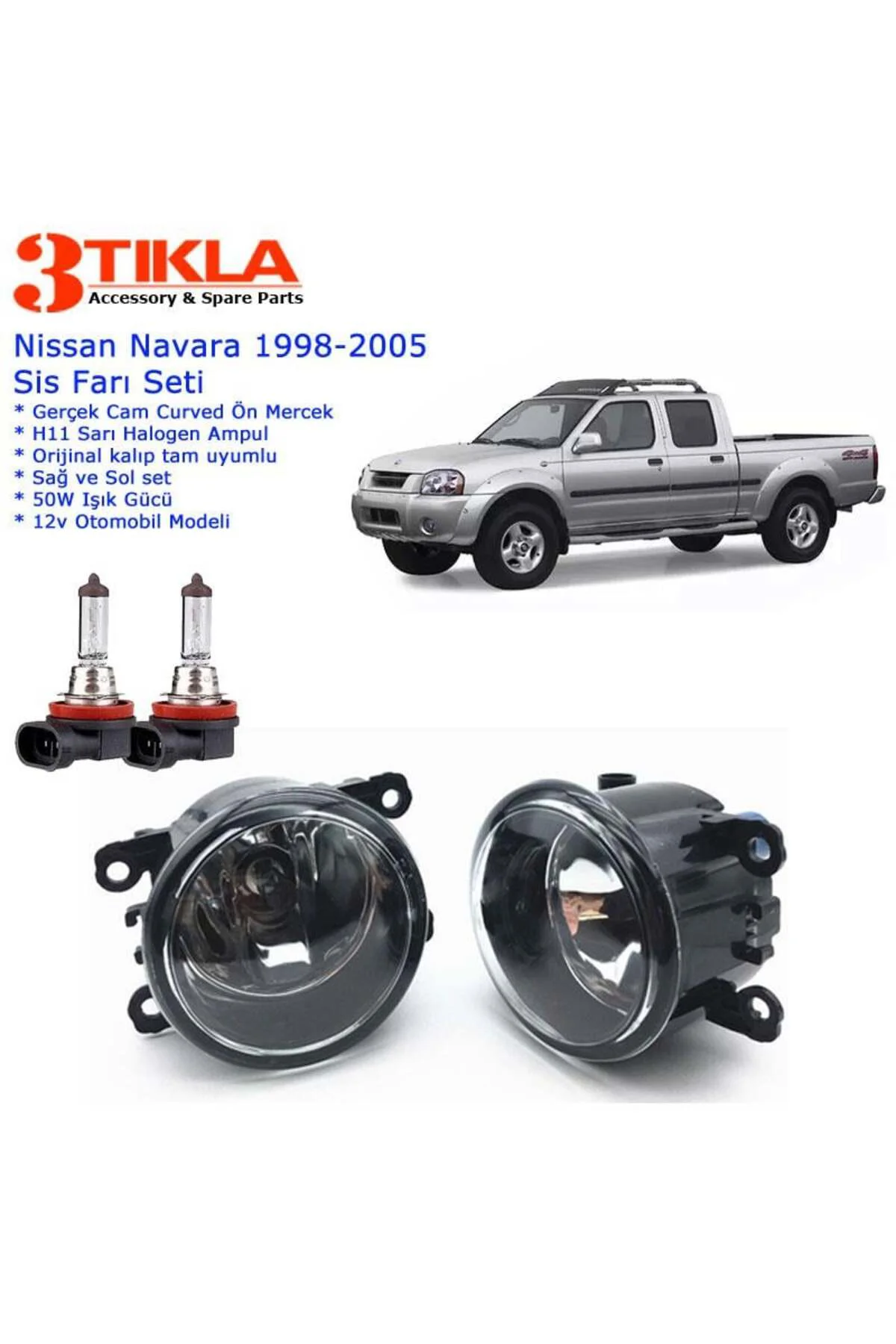 Nissan Navara 2002 Sis Farı Set Oem: 8200074008