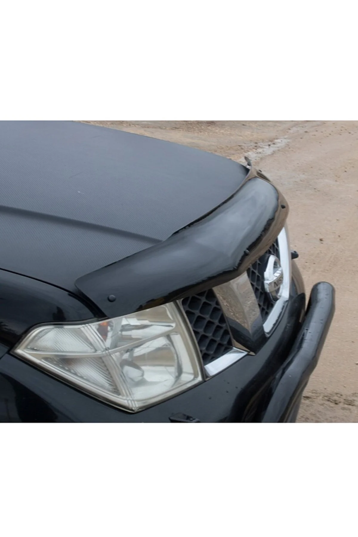 Nissan Navara 2005 - 2015 Ön Kaput Koruyucu Rüzgarlığı Piano Black 3.2 Mm Kalın Plastik