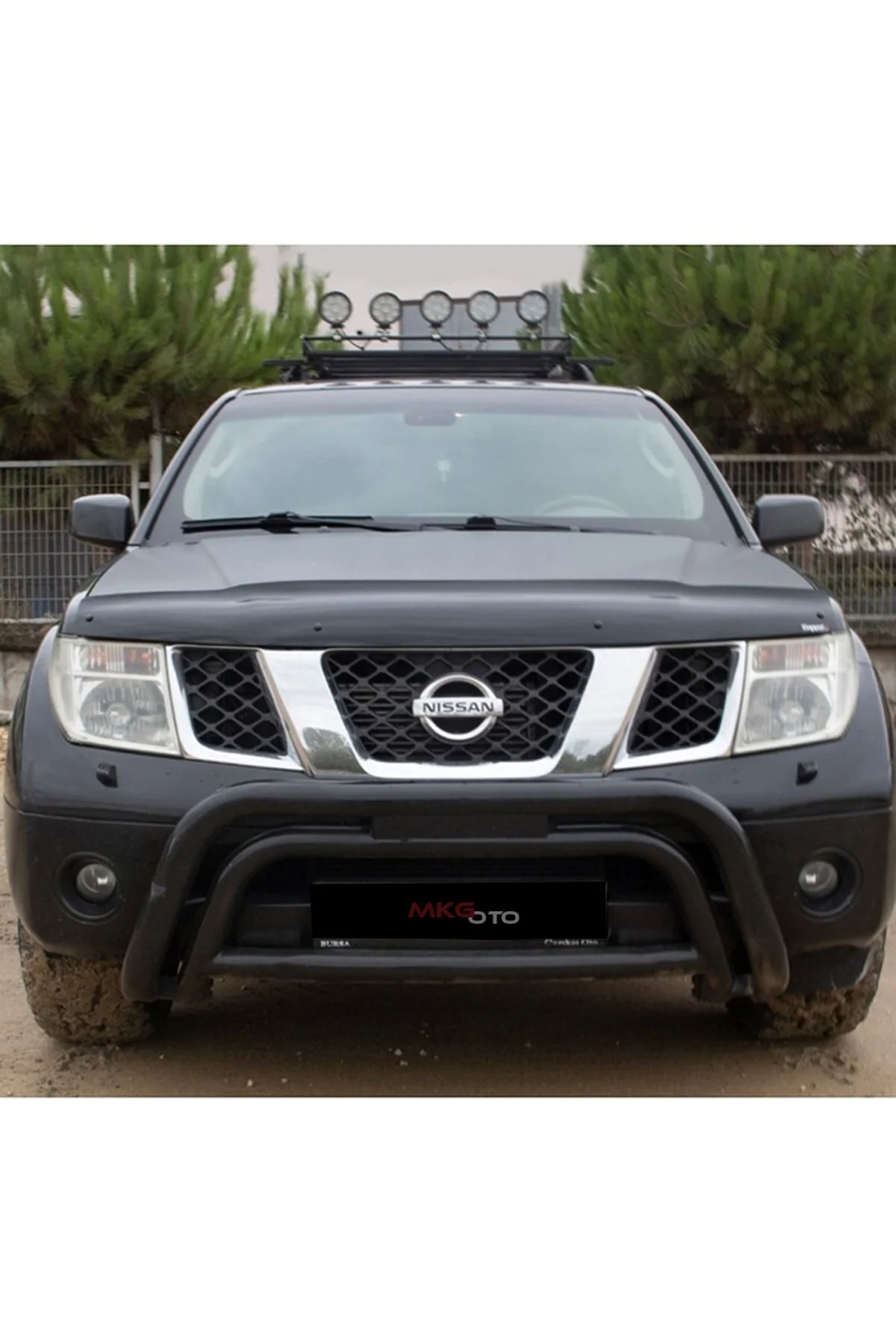 Nissan Navara 2005 - 2015 Ön Kaput Koruyucu Rüzgarlığı Piano Black 3.2 Mm Kalın Plastik