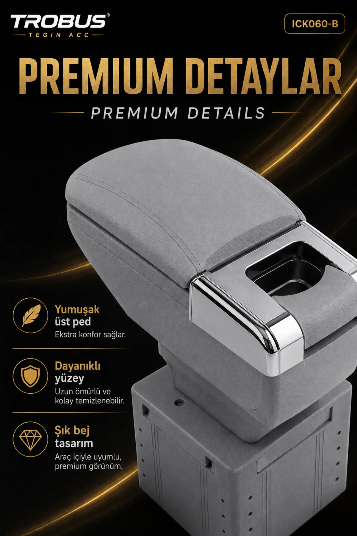 Nissan Navara 2005-2026 Uyumlu Premium Gri Sürgülü Ayarlanabilir Ayaklı Kolçak Kol Dayama Fiyatı, Yorumları ve Özellikleri