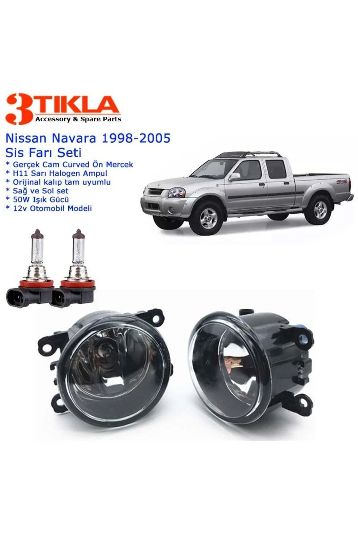 Nissan Navara 2005 Sis Farı Set Oem: 8200074008