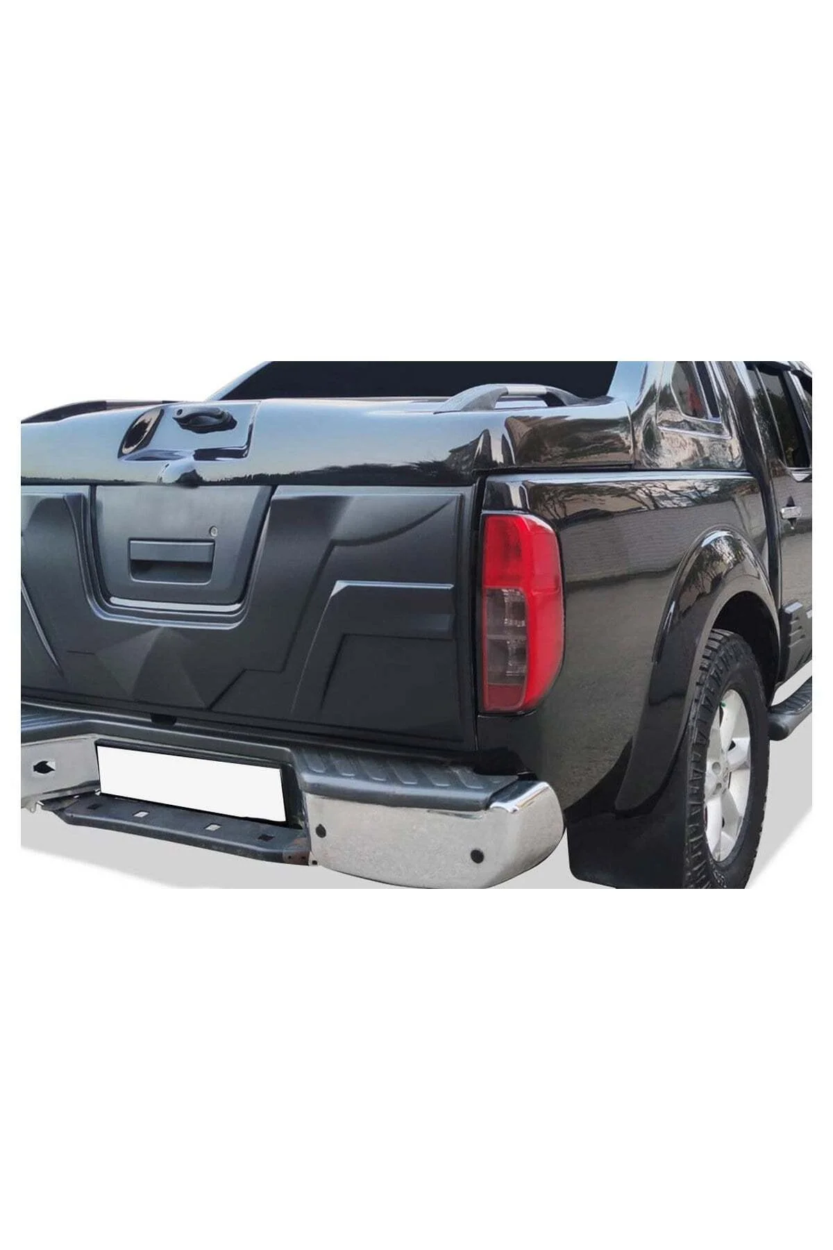 Nissan Navara 2006-2015 Uyumlu Arka Bagaj Kapağı Kaplaması 1 Parça ABS Mat Siyah - Görsel 2