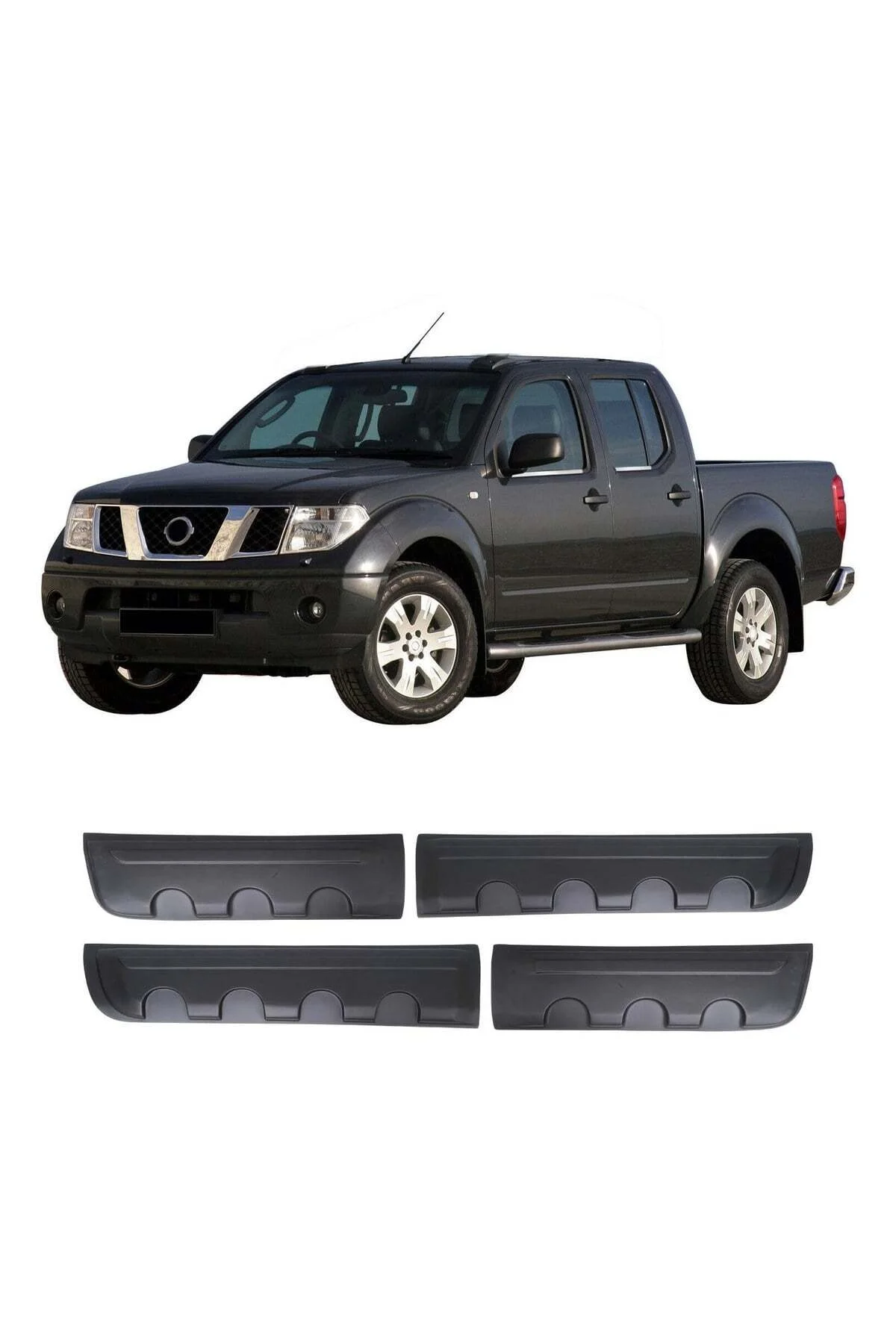 Nissan Navara 2006-2015 Uyumlu Kapı Dodik Seti 4 Parça ABS Mat Siyah - Görsel 2