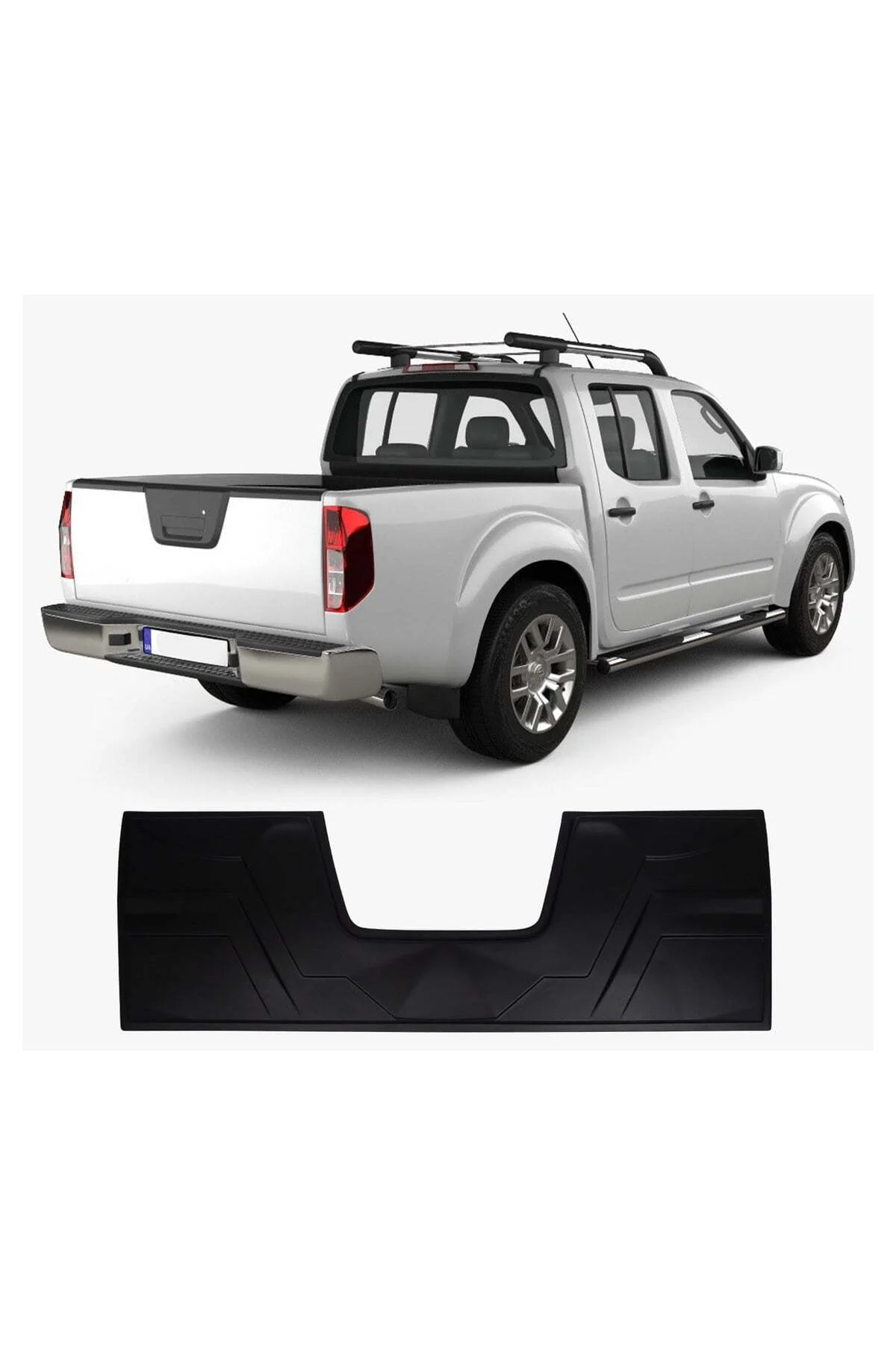Nissan Navara 2006-2015 Uyumlu Arka Bagaj Kapağı Kaplaması 1 Parça ABS Mat Siyah - Görsel 4