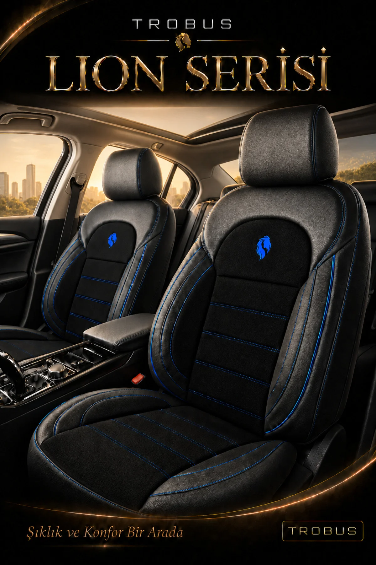 Nissan Navara 2016-2019 Uyumlu Lion Serisi Tay Tüyü Mavi Premium Koltuk Kılıfı Fiyatı, Yorumları ve Özellikleri