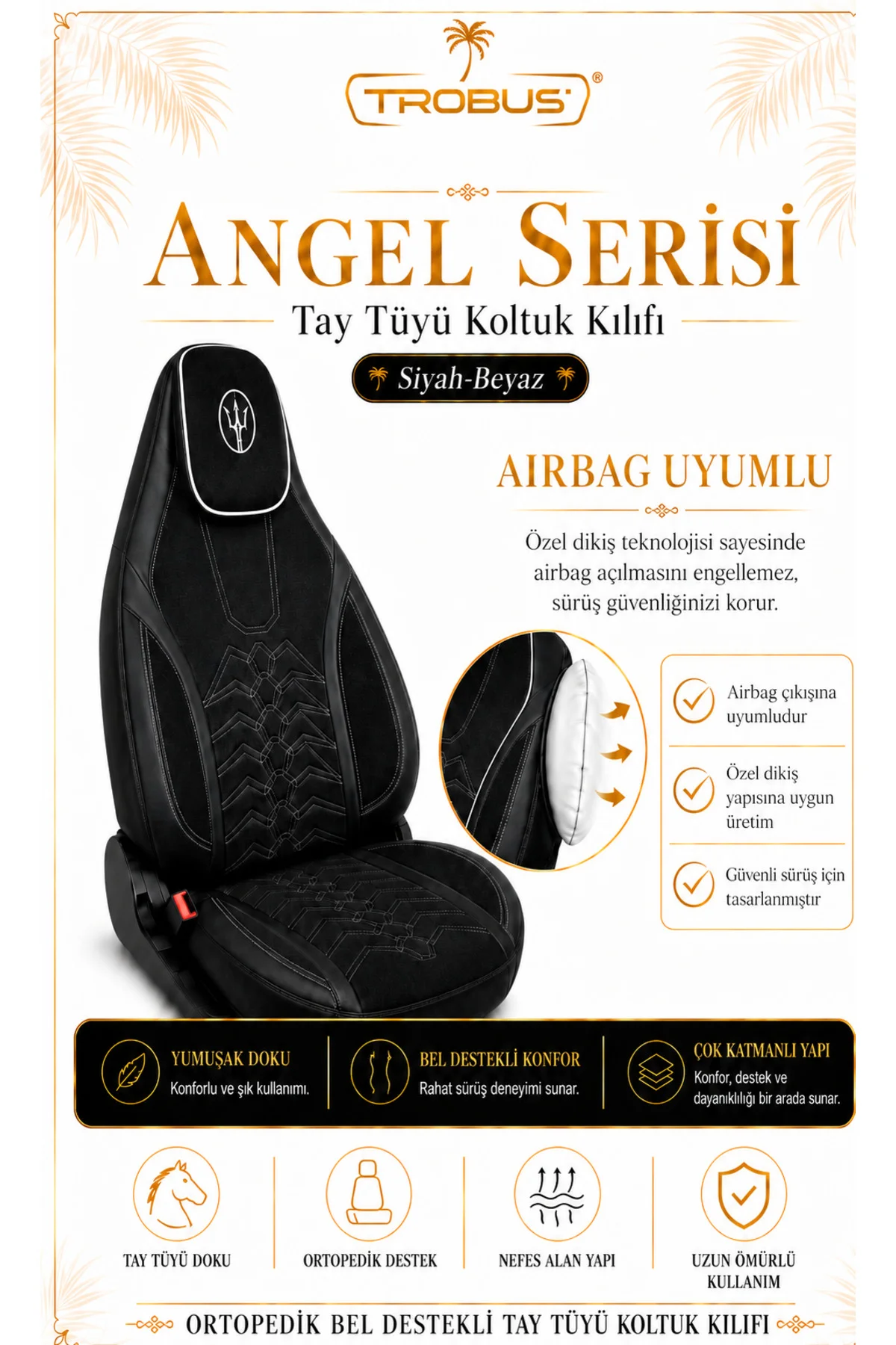 Nissan Note 2006-2012 Uyumlu Angel Serisi Tay Tüyü Koltuk Kılıfı Siyah Beyaz Fiyatı, Yorumları ve Özellikleri